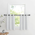 NICETOWN Faux Linen Greyish White Room Darkening Curtain Valances 36 inches Long by NICETOWN