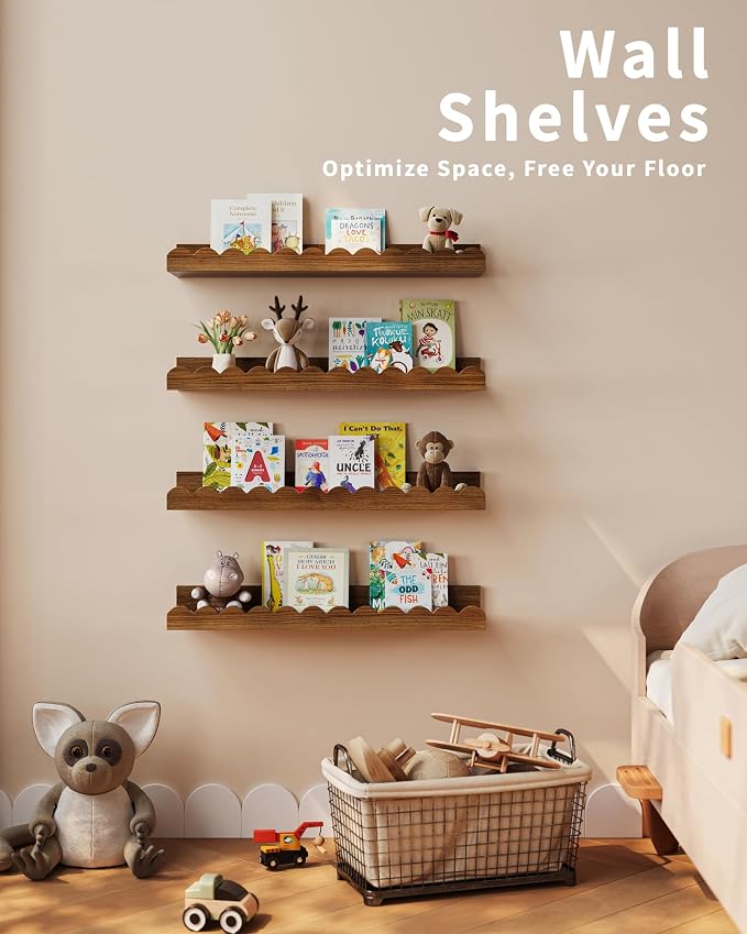 Shario Nursery Book Shelves, Floating Shelves - Image 6