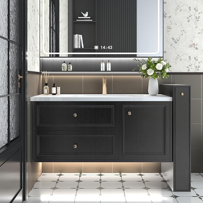 Abyssaly Black Wood Wallpaper 15.7 Inch X 196 Inch Peel and Stick Paper - Image 6