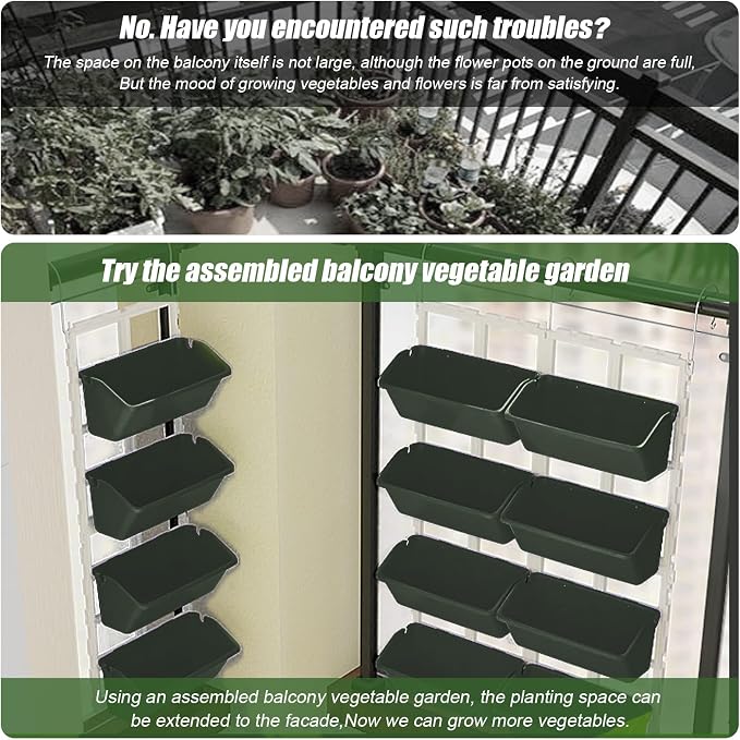 8 Pockets Vertical Garden Wall Planter Raised Beds Hanging Planter Wall Mounted - Image 4