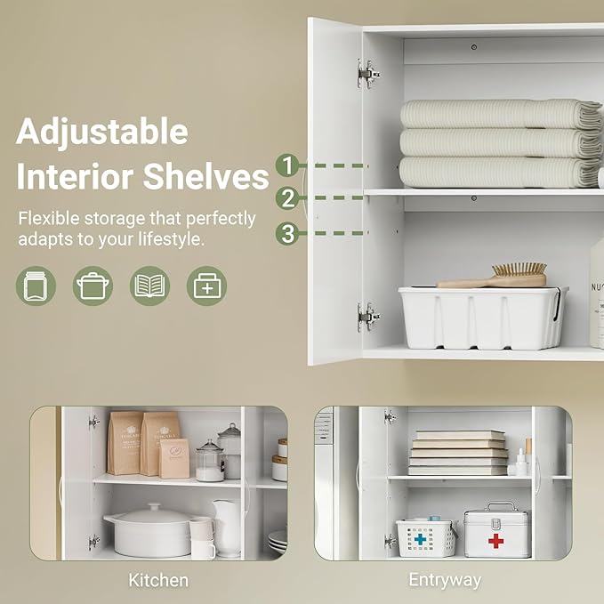 SoBuy Wall Cabinet Laundry Room, Medicine Cabinet - Image 4