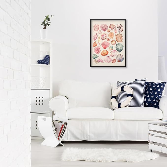 Pink Seashell Posters Coastal Cowgirl Canvas Wall Art Trendy Beach Starfish - Image 4