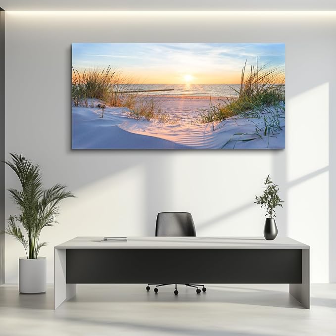 Wall Art For Living Room Large Size Wall Decorations Pictures Blue Sun Beach - Image 5