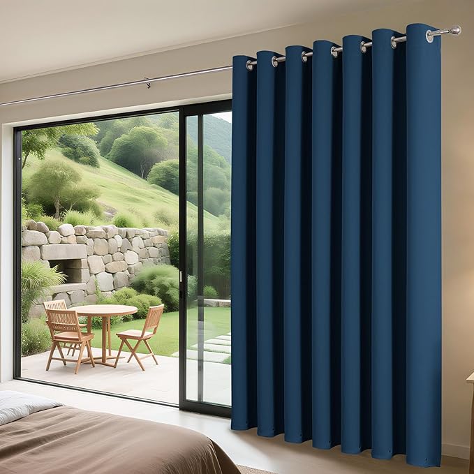 Joydeco Blackout Patio Sliding Door Curtains 108 Inches Long, Grommet Privacy - Image 3