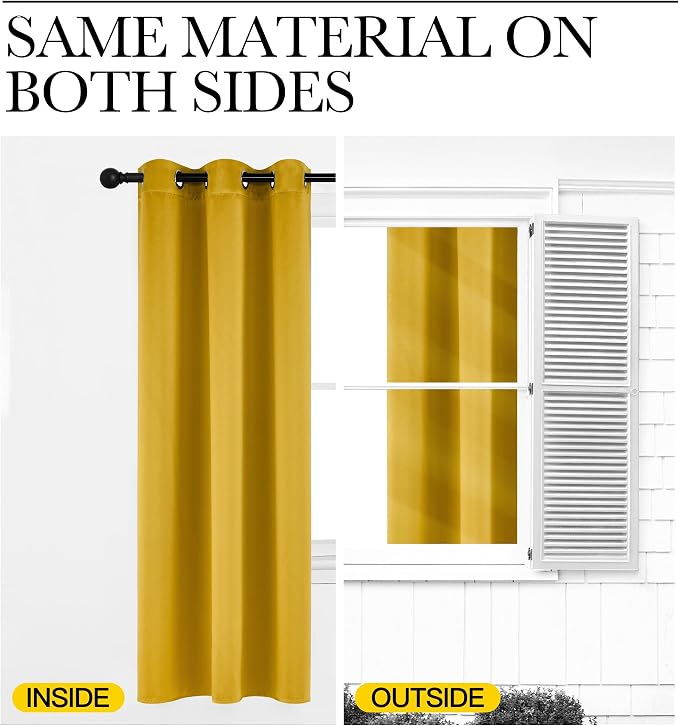 NICETOWN Gold Blackout Cafe Faux Silk Curtains - Image 6