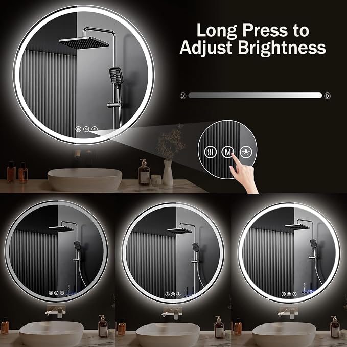 LED Bathroom Mirror 36 Inch Round Bathroom Mirror - Image 7