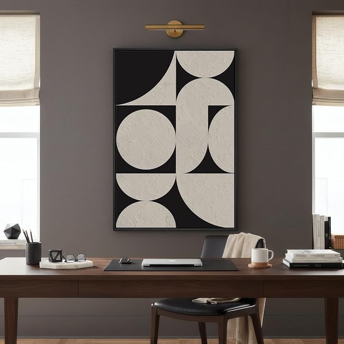 Framed Black and White Abstract Wall Art, Large Modern Canvas Prints Paintings - Image 6