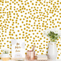 Jeweluck Yellow Polka Dot Wallpaper Yellow and White Peel and Stick Wallpaper by Jeweluck