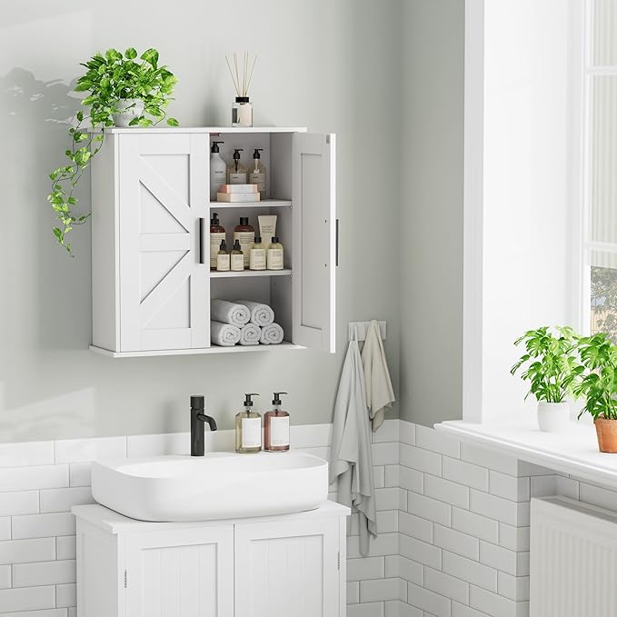 Homleke Bathroom Wall Cabinet, Over Toilet Storage Cabinet - Image 7