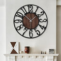 LEIKE Large Wall Clocks, Non Ticking, Battery Operated Big Retro Round Modern by LEIKEWALLCLOCK