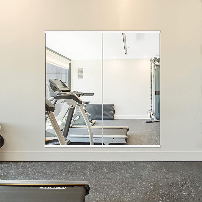 Delma Home Gym Mirror, Large Full Body Tempered Glass Frameless, Wall-Mounted by Delma