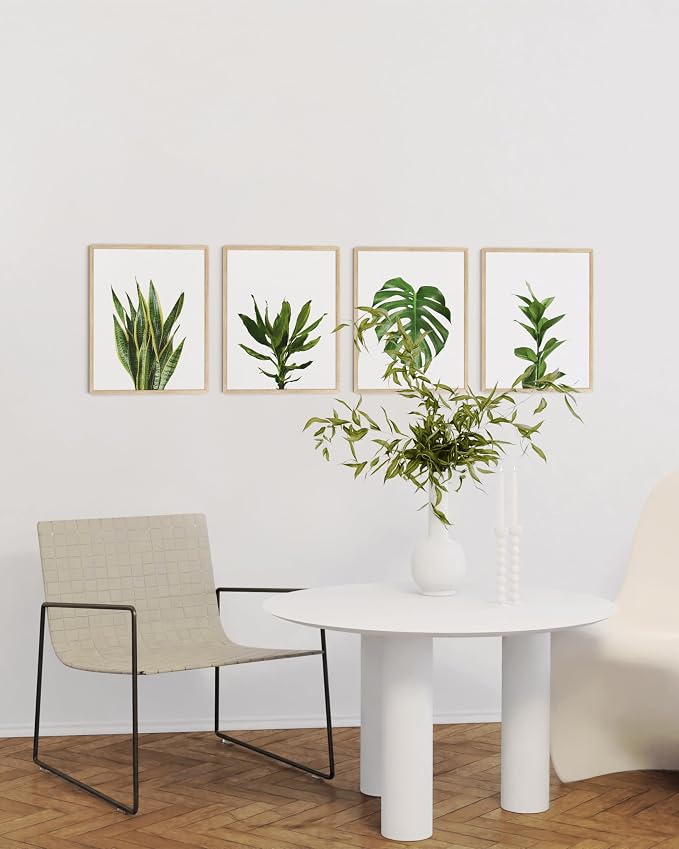 HAUS AND HUES Plant Photo Set of 4-16x20 Framed Beige - Image 5