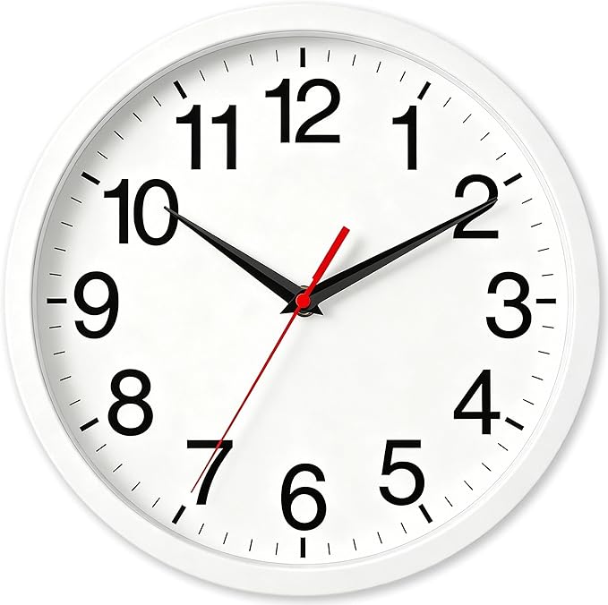 Rohioue Wall Clock Modern 8 Inch Battery Operated Silent Non Ticking Small by RohioueWallClock
