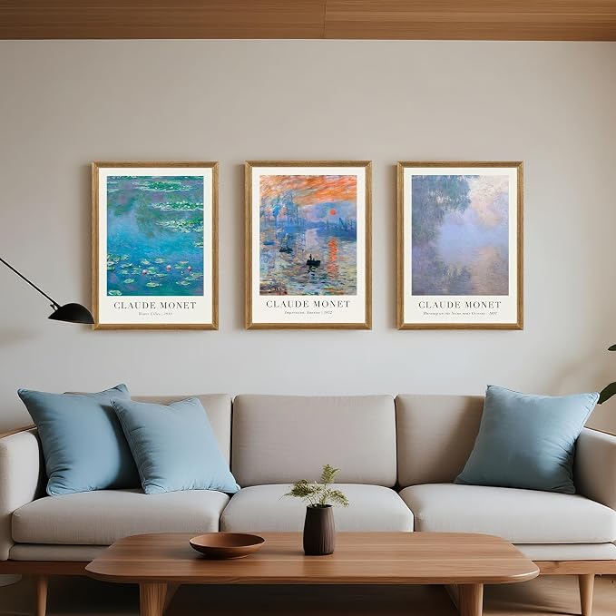 SYWENNOI Wood Framed Wall Art, Claude Monet Famous Paintings Collection - Image 3
