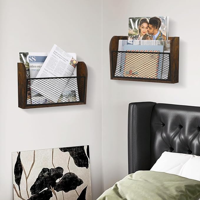 YINMIT 2 Packs Wall File Organizer-Holder, Hanging File Organizer, Wall Mounted - Image 6