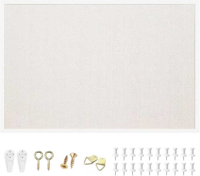 OWLKELA 24'' x 36'' Linen Bulletin Board, Vision Board and Decorative Hanging by OWLKELA