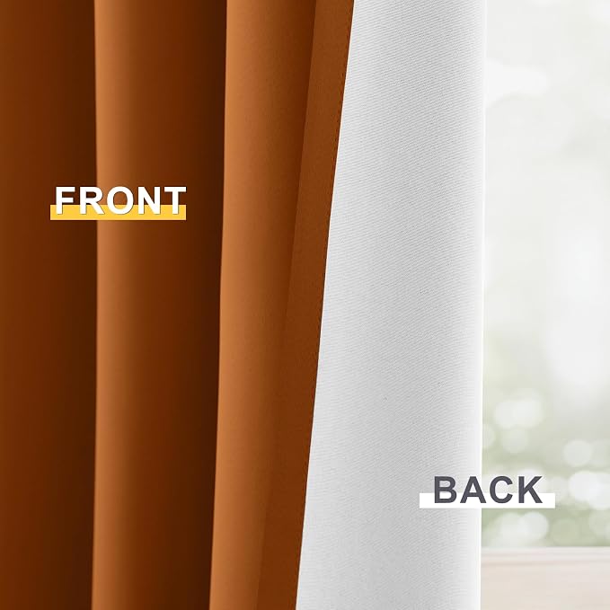 Yakamok 100% Blackout Curtain Panels 84 inches Cold and Light Blocking Drapes - Image 6