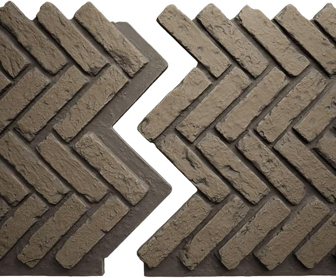 EverStone Herringbone Faux Brick Panel, 46 1/2"W x 25 1/4"H x 1"D, Adobe Color - Image 8