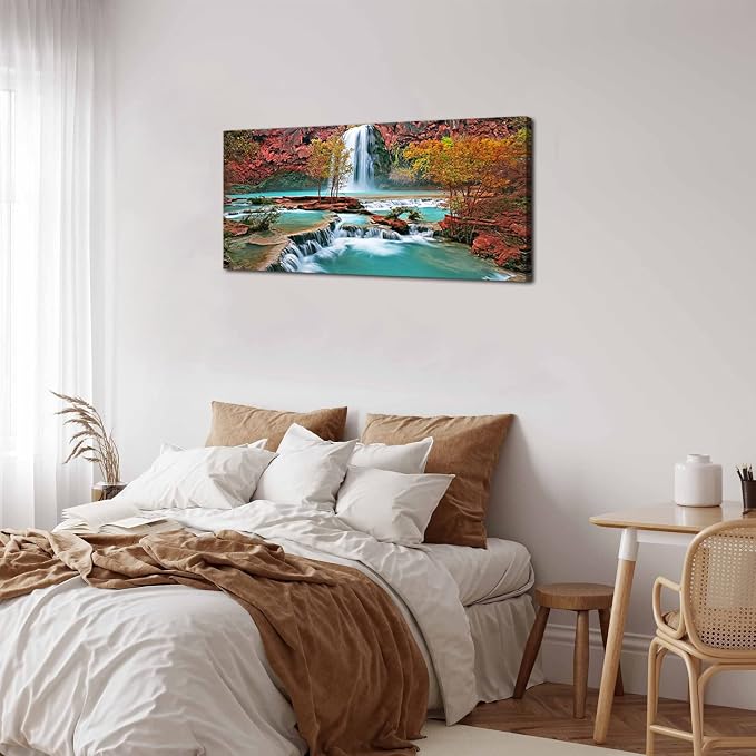 Tropical Forest Wall Art for Living Room Nature Waterfall Landscape Pictures - Image 6