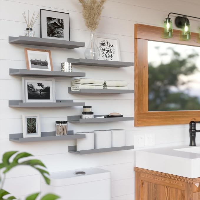 RICHER HOUSE 8 Set Floating Wall Mounted Shelves, Nursery Hanging Book Shelves - Image 4