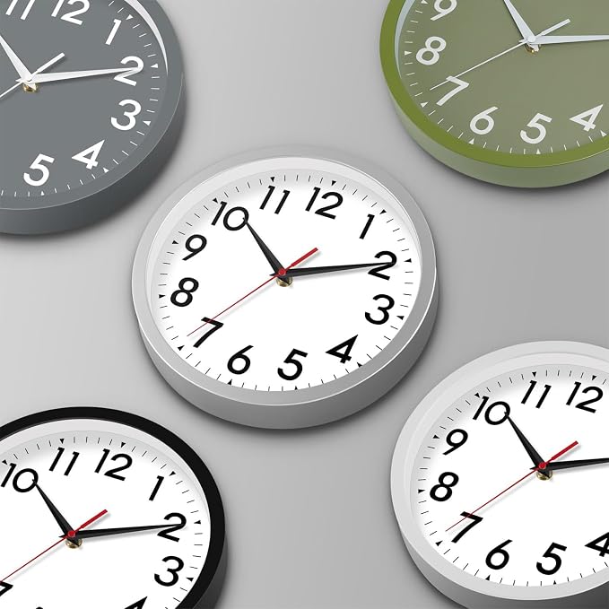 DAXSMY Wall Clock Analog 10 Inch Simple Silent Non Ticking Battery Operated - Image 2