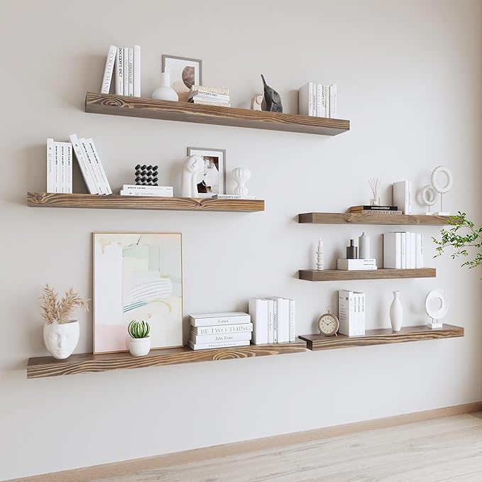 60 Inch Floating Shelves, 8-Inch Deep High-End Solid Wood Long Floating Shelves - Image 6