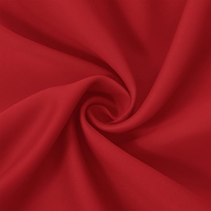 LEMOMO Bright Red Blackout Curtains 66 x 63 Inch Length/Set of 2 Curtain - Image 5
