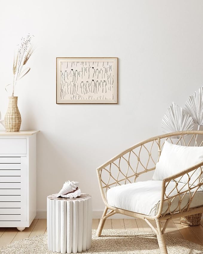 VIYYIEA Framed Wall Art for Living Room, Sketch Canvas Prints, Minimalist Home - Image 2