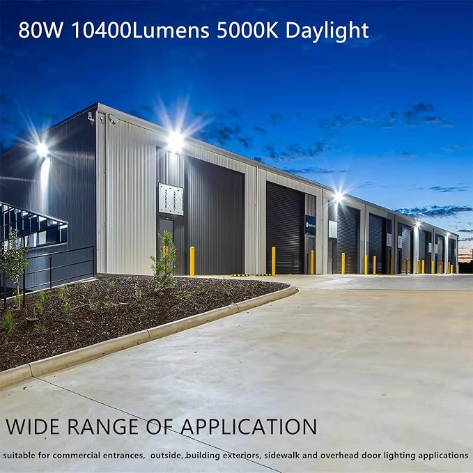 LED Wall Pack Light with Dusk to Dawn Photocell, 80W 10500LM 5000K Daylight - Image 2
