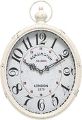 Menterry Oval Retro Wall Clock, Rustic Vintage Style, Battery Operated Silent by Menterry