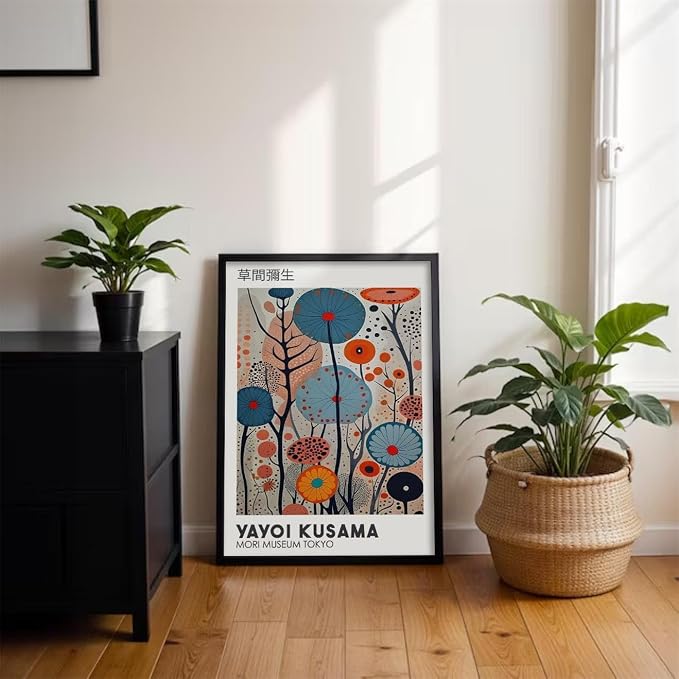 Yayoi Kusama Black Framed Wall Art 16x24in Vintage Japanese Painting Posters - Image 5