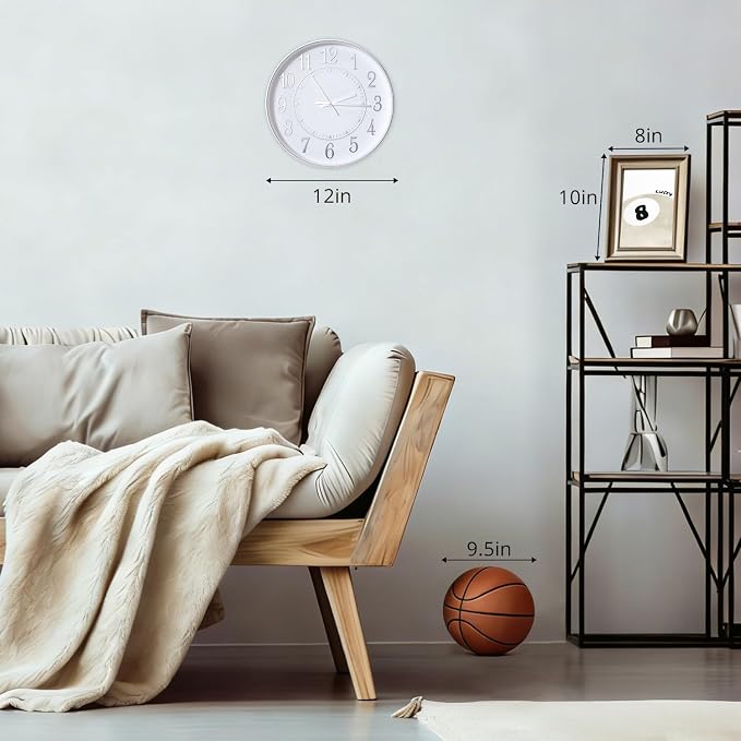 Wall Clock Modern Non-Ticking Battery Operated Silent Wall Clocks Simple Style - Image 3