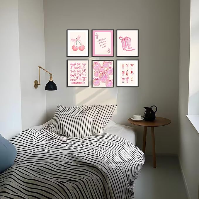 Uniro Coquette Room Decor Pink, Trendy Bows Wall Art Posters - Image 7