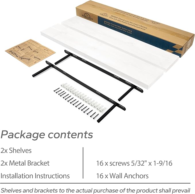 BGMG Wood Floating Shelves for Wall 30 inch Set of 2, Solid Wood Wall Mount - Image 7