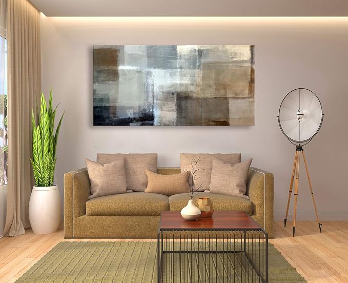 Baisuart Canvas Prints Abstract Wall Art Print Paintings Grey and Brown - Image 7