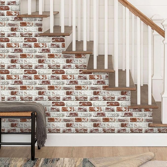 COMSTICKC 3D Faux Brick Wall Panels Peel and Stick, Small Size Self Adhesive - Image 8