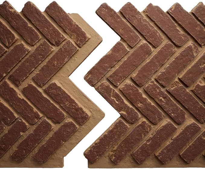 EverStone Herringbone Faux Brick Panel, 46 1/2"W x 25 1/4"H x 1"D, Cabernet - Image 8