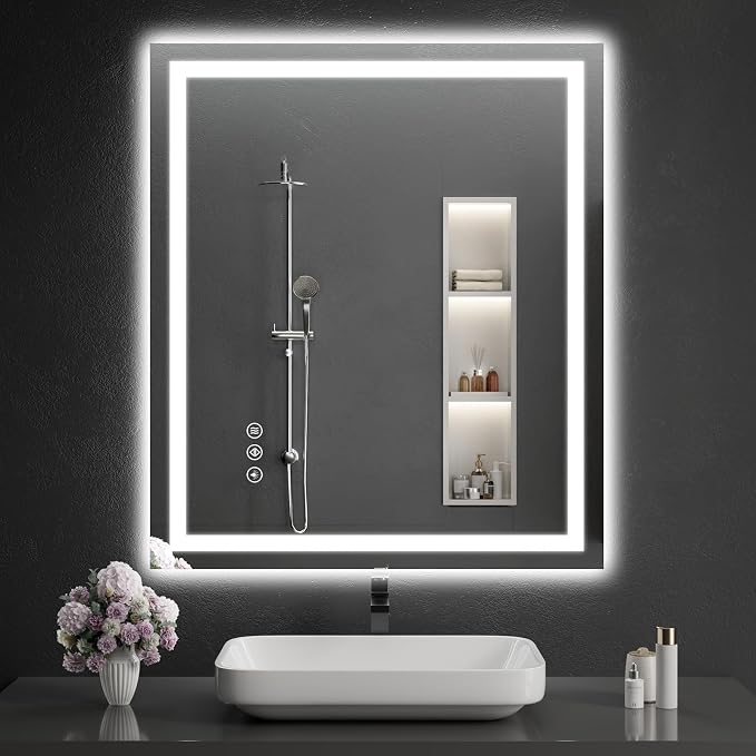 LED Bathroom Mirrors 38"x40" Bathroom Mirror by WISSMILESHOME