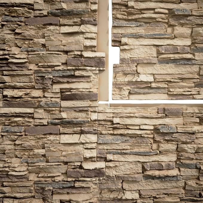 EverStone Canyon Ridge Faux Stone Panel, 45 3/4"W x 24 1/2"H x 1 1/4"D - Image 9