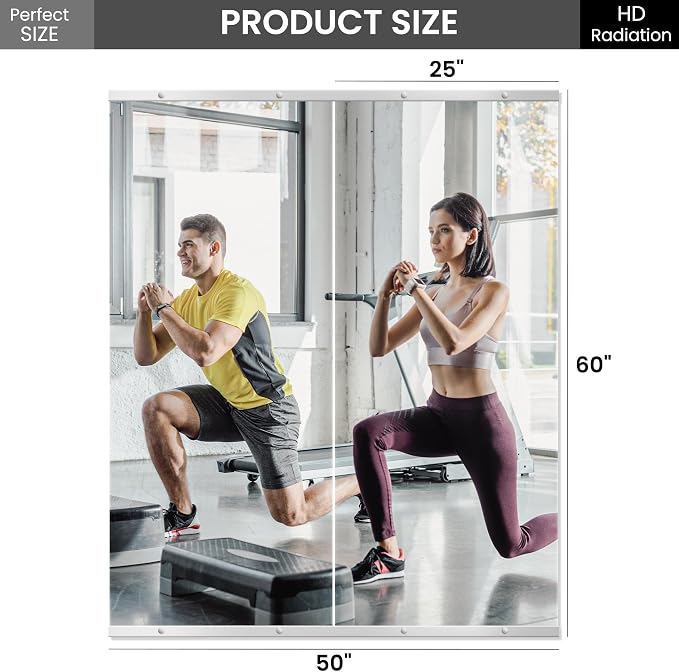 TRAHOME Home Gym Mirror for Wall, Glass Frameless Body Large Mirror for Home Gym - Image 6