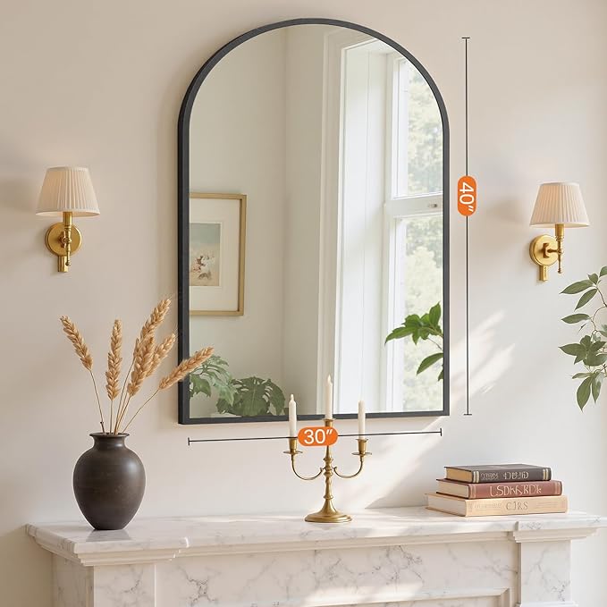 Sweetcrispy 30"x40" Arched Black Bathroom Mirrors - Image 4
