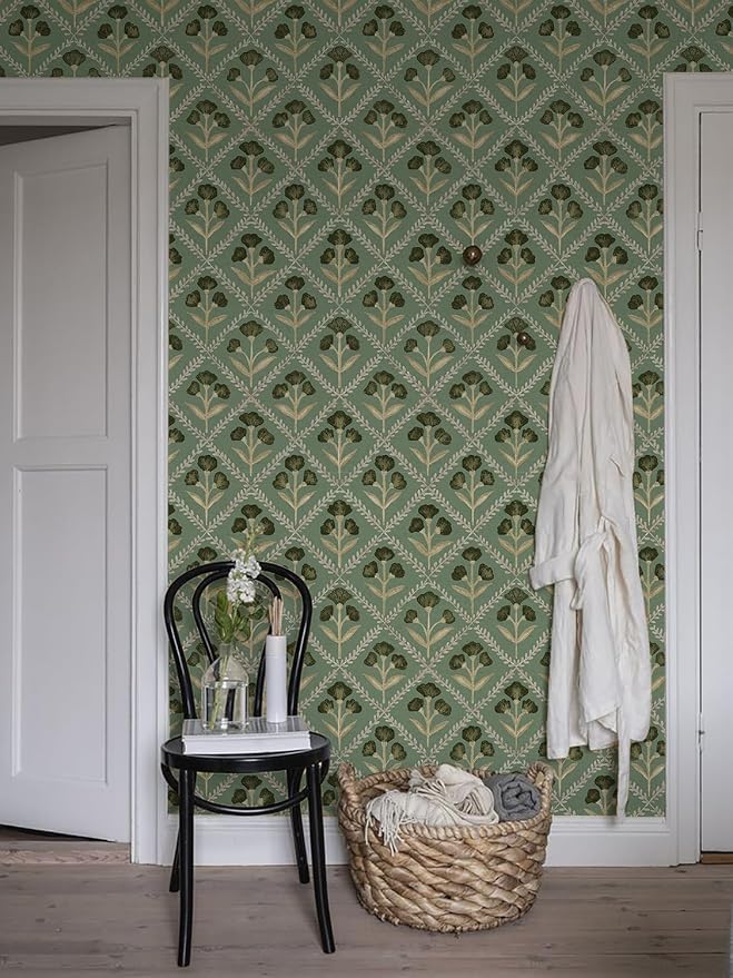 Orainege Peel and Stick Wallpaper Vintage Floral Wall Paper Boho Contact Paper - Image 4