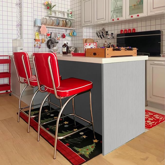 Grey Grasscloth Peel and Stick Wallpaper 15.7" X 120" Textured Self-Adhesive - Image 6