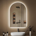 Arched Backlit Mirror Bathroom 24"x36"- Frameless LED Bathroom Mirror by OUMUSUMIRROR