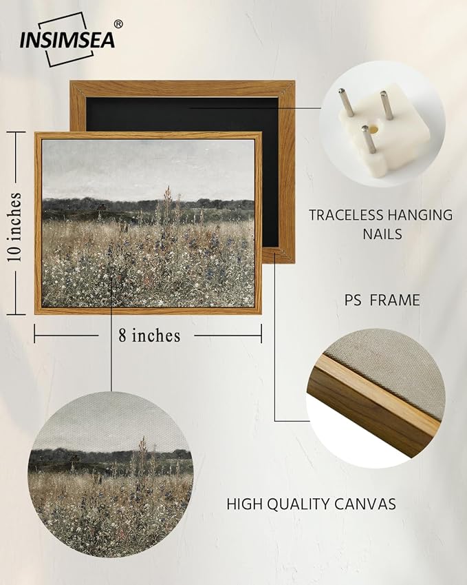 InSimSea Framed Canvas Wall Art, Meadow - Image 3