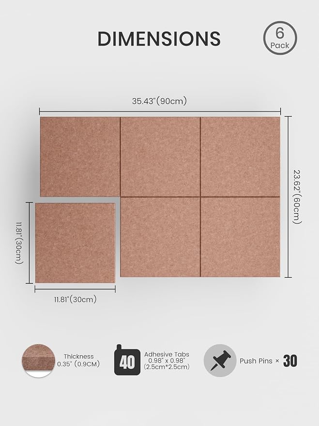 Bumusty Large Cork Board 36" x 24" Alternative - Image 2