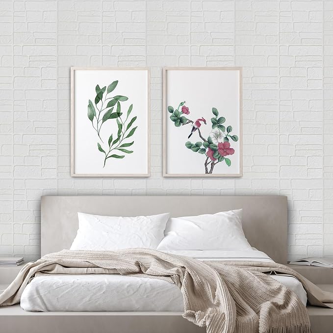 YU LI 3DH 3D Wall Panels Peel and Stick Faux Stone Wall Panel White 20-Pack - Image 4