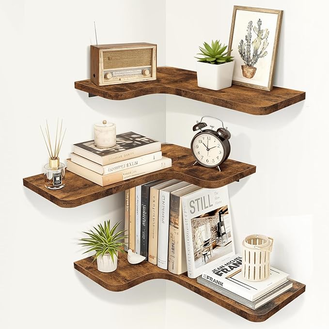 Homode Corner Floating Shelves, Corner Shelves Wall Mounted by Homode