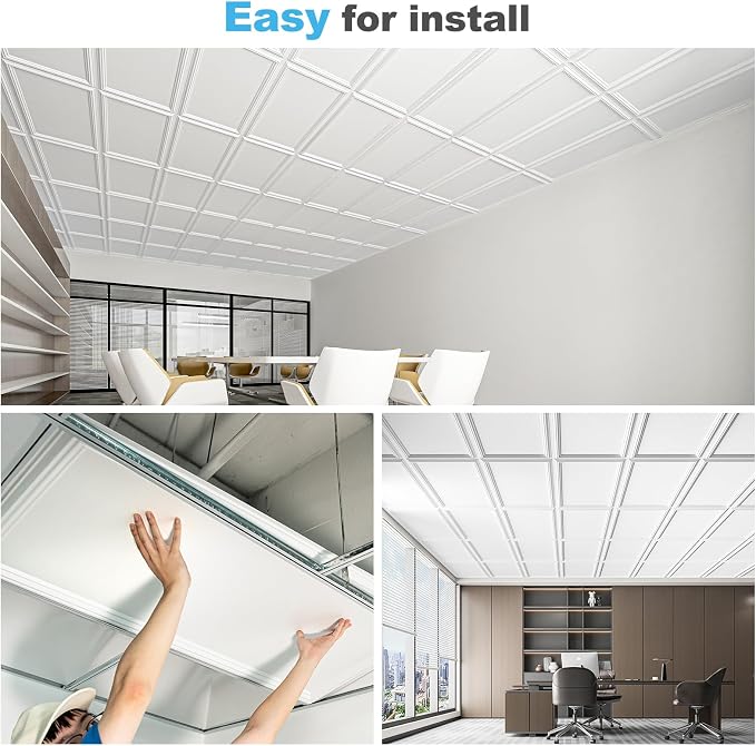 Art3d Drop Ceiling Tiles 48x24, Decorative PVC Ceiling Panels, Waterproof - Image 7