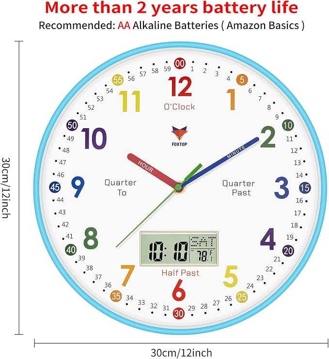 Foxtop Digital and Analog Learning Clock - Image 2